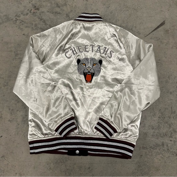 Levi’s Reversible Black Silver Cheetahs Bomber Jacket Medium - Picture 8 of 9